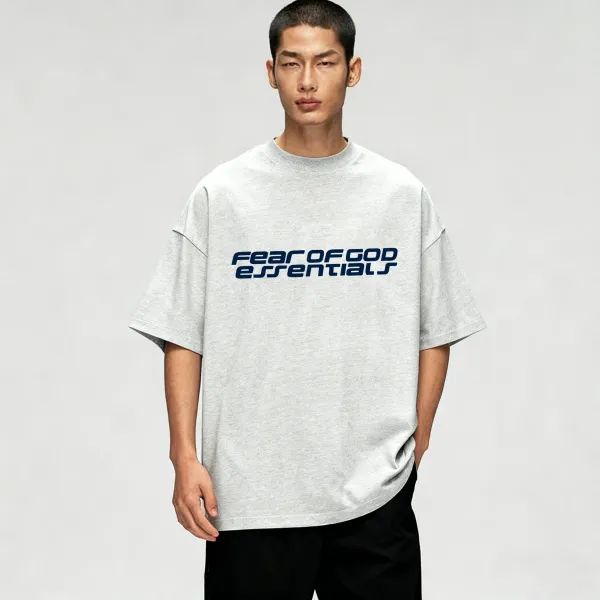 Fear of God Essentials Logo Graphic Oversized T-Shirt Gray - 1