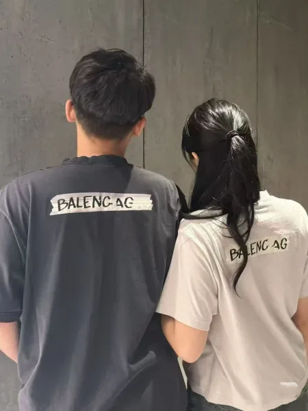 Balenciaga AG Tape Logo Oversized T-Shirt Dress Black - 6