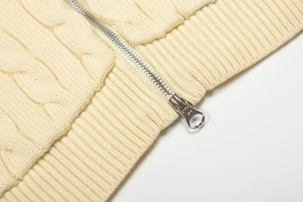 Polo Ralph Lauren Cable Knit Hooded Zip-Up Sweater Black - 28