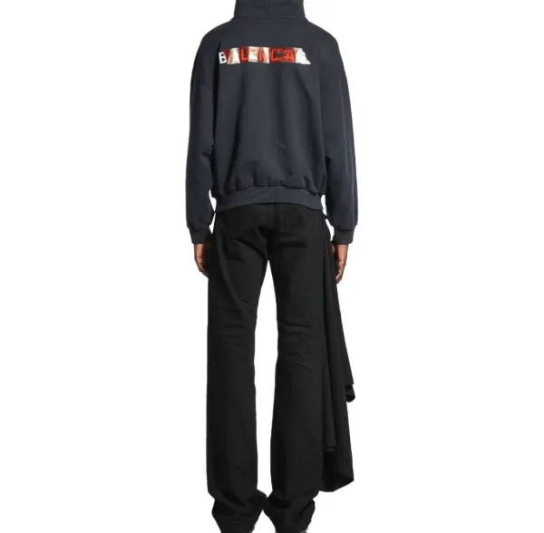 Balenciaga Ticket Patch Hoodie Light Blue - 4