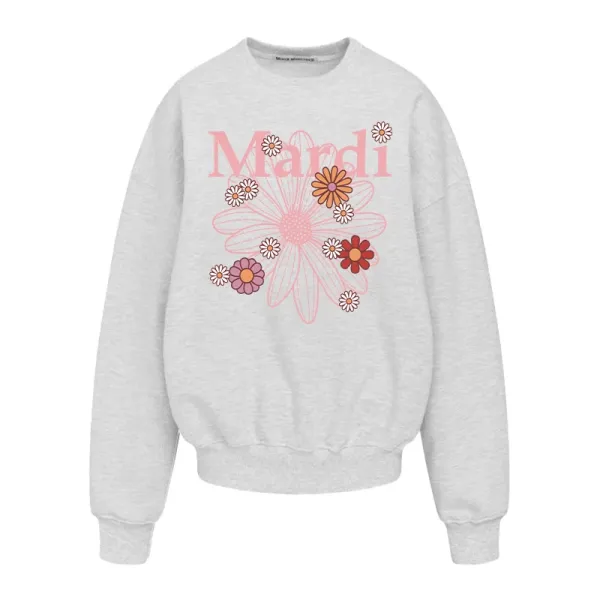Mardi Floral Print Oversized Sweatshirt Gray - 3