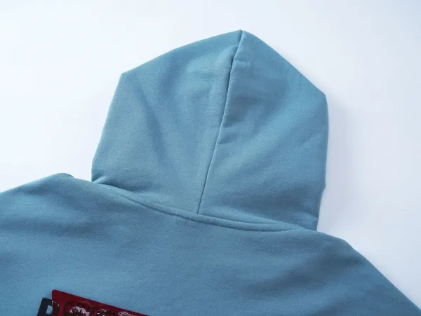 Balenciaga Ticket Patch Hoodie Light Blue - 12