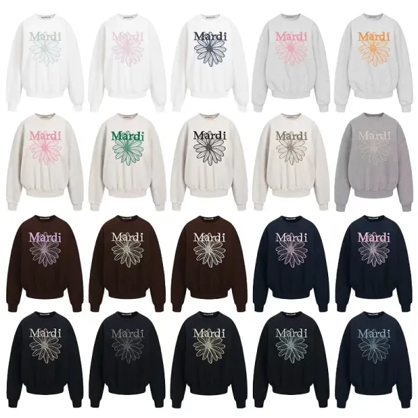 Mardi Daisy Pink Embroidered Graphic Hoodie - 2