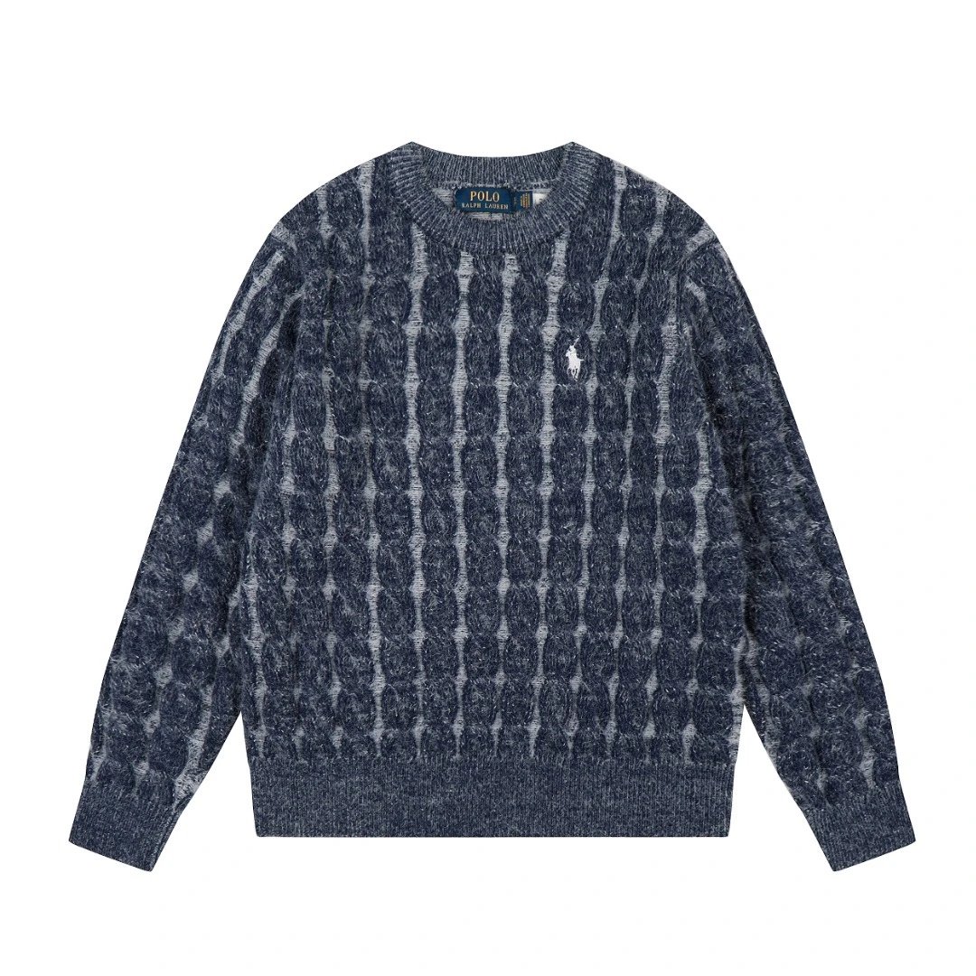 Polo Ralph Lauren Cable Knit Sweater Charcoal Gray Sweater - 13