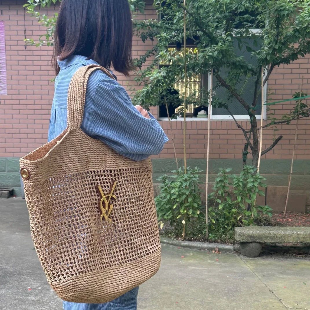 Straw Woven Beach Tote Bag