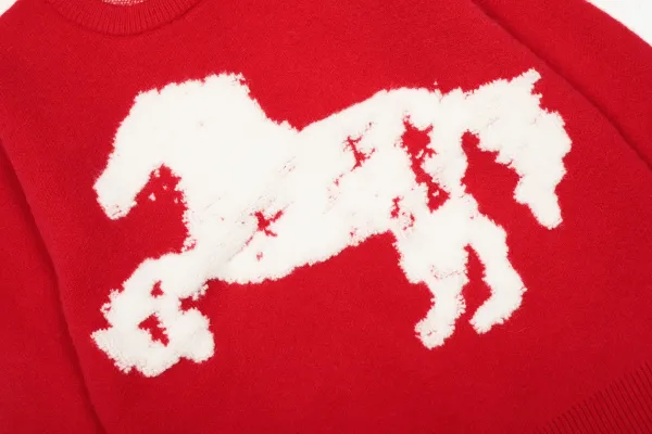 Polo Ralph Lauren Horse Motif Knit Sweater Red - 6
