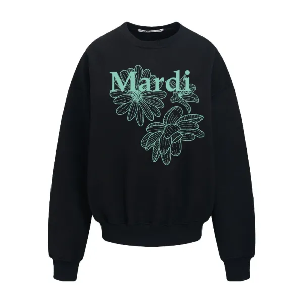 Mardi Floral Graphic Black Hoodie - 4