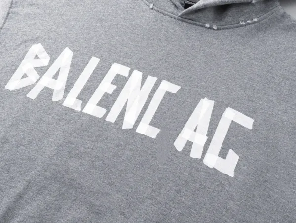 Balenciaga BALENCIAGA AC Distressed Gray Hoodie - 20