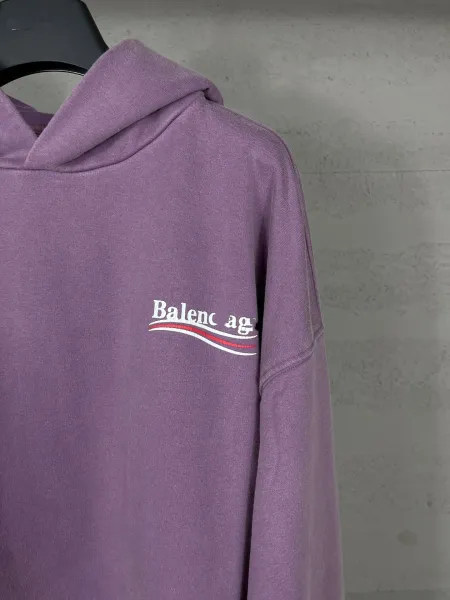 Balenciaga AG Logo Washed Blue Hoodie - 14
