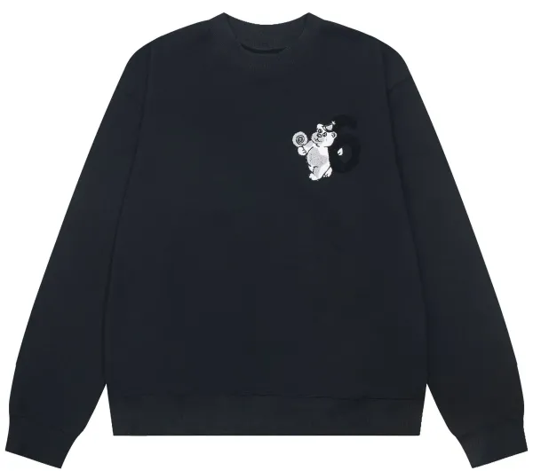 Nobady & Foskis Squirrel Lollipop Embroidered Black Hoodie - 1