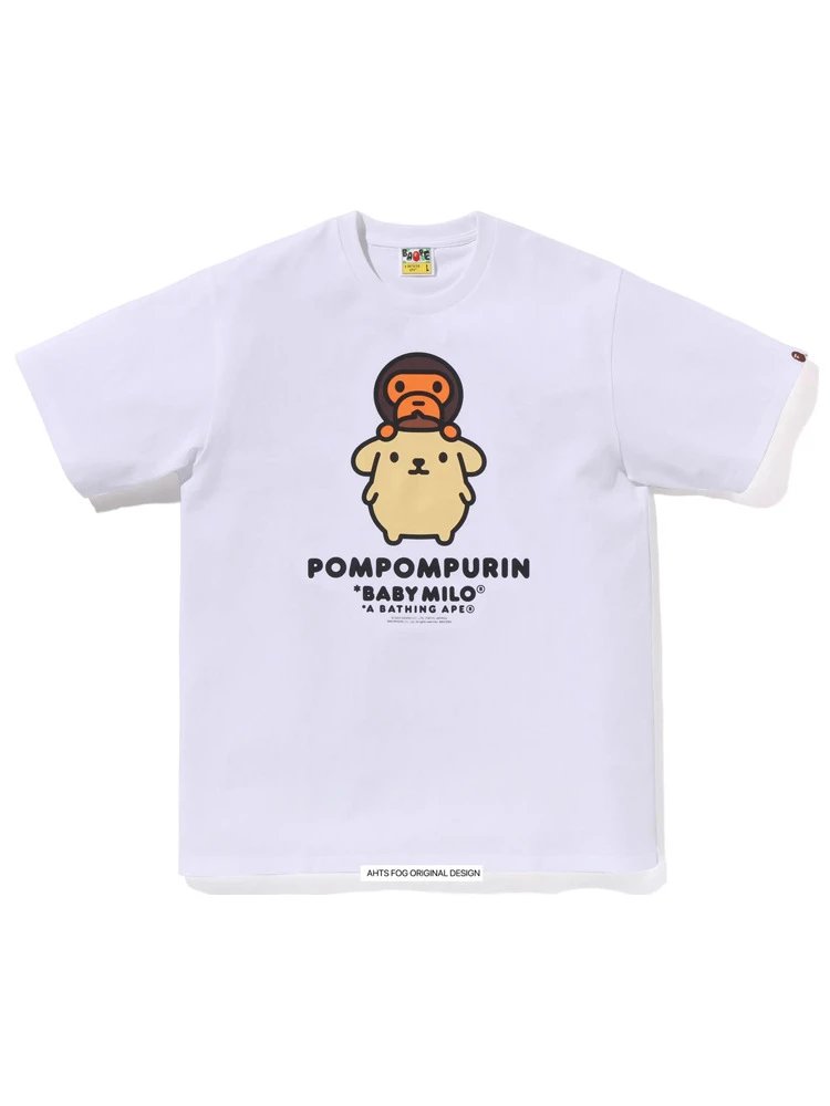 Hello Kitty x Baby Milo x A Bathing Ape Graphic Print Black T-Shirt - 4
