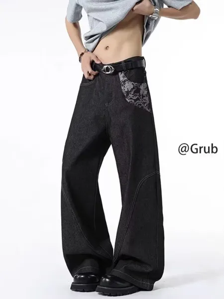 Gallery Dept. Embroidered Wide-Leg Black Jeans - 3