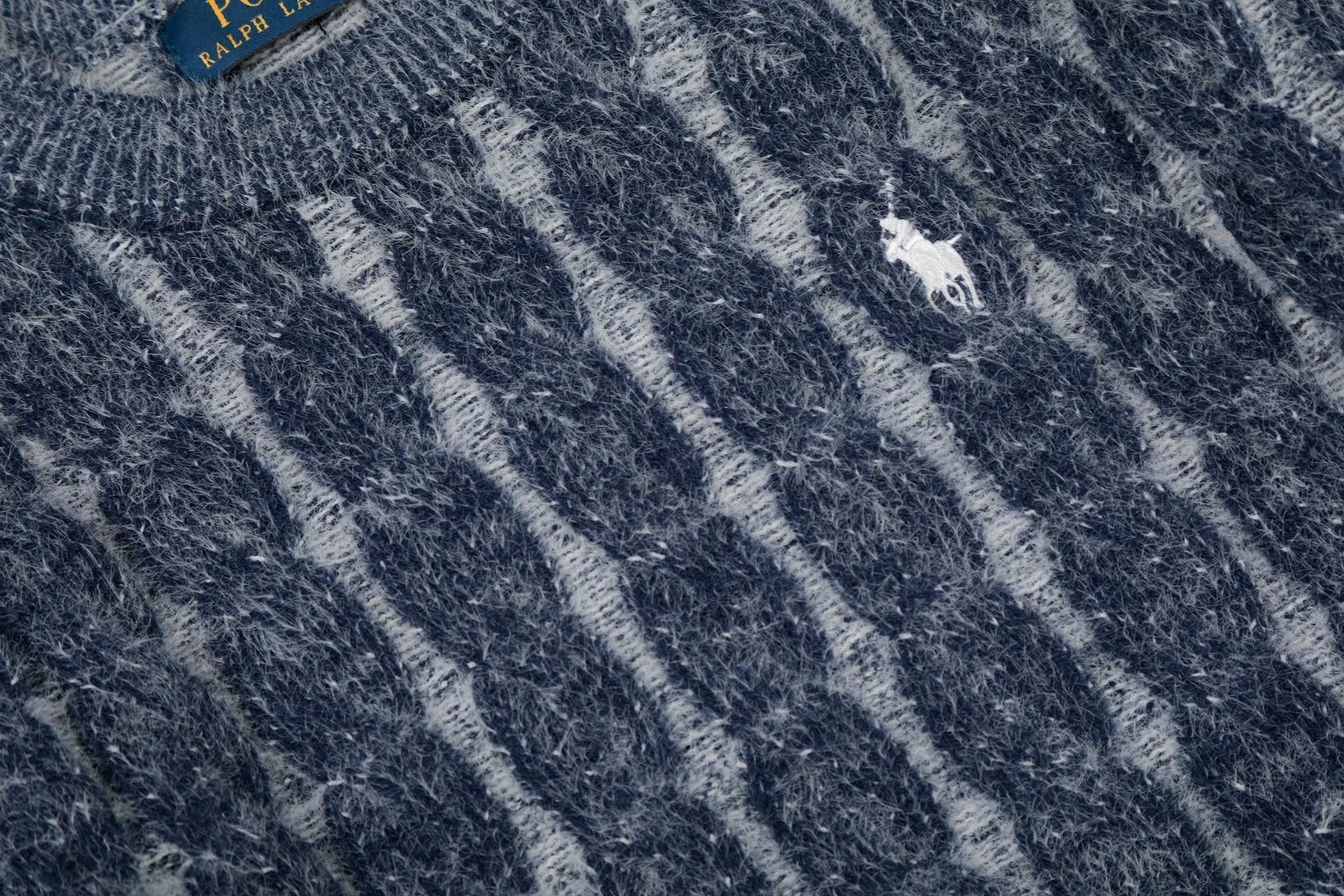 Polo Ralph Lauren Cable Knit Sweater Charcoal Gray Sweater - 16