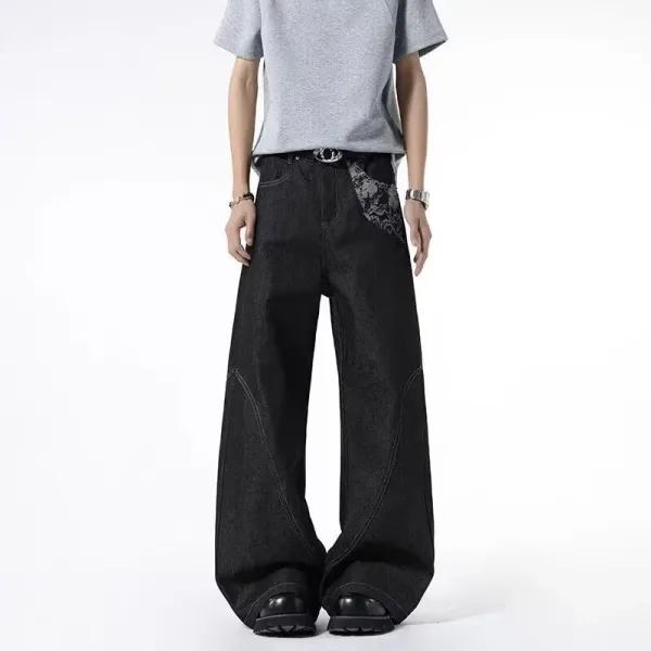Gallery Dept. Embroidered Wide-Leg Black Jeans - 6