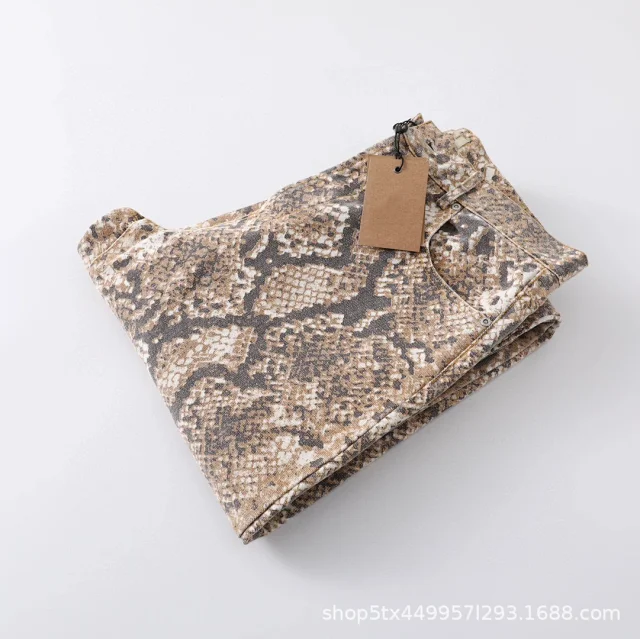 Unbranded Jeans Snake-Print Wide-Leg product detail image 4