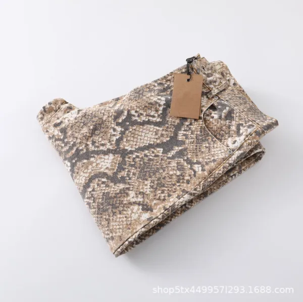 Gallery Dept. Snake Print Wide-Leg Jeans - 4
