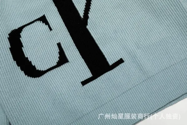 Calvin Klein CK Monogram Light Blue Knit Sweater - 8