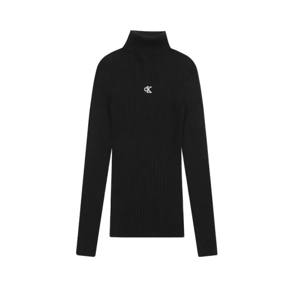 Calvin Klein CK Ribbed Turtleneck Sweater Off-White - 7