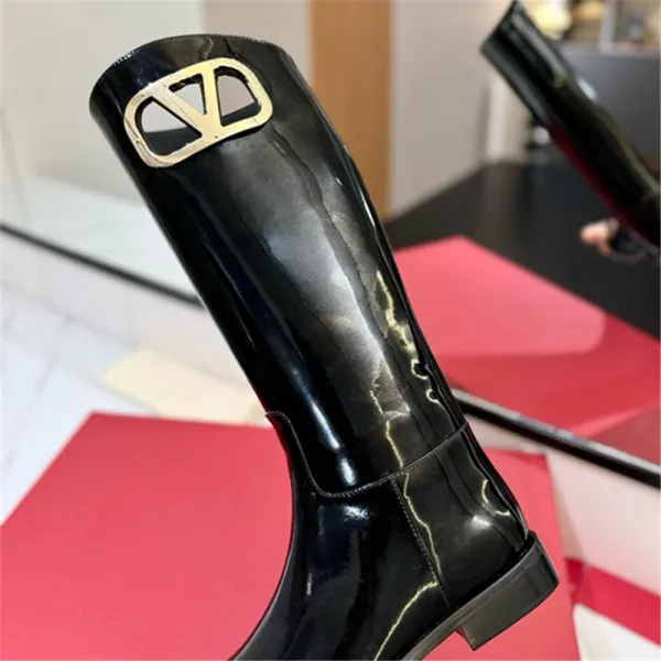 Valentino Garavani VLogo Knee-High Rain Boot Black - 3
