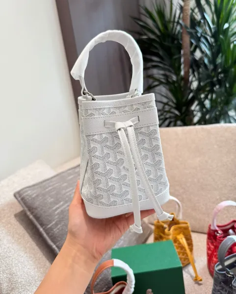 Goyard Saint Louis Mini Bucket Bag White - 9