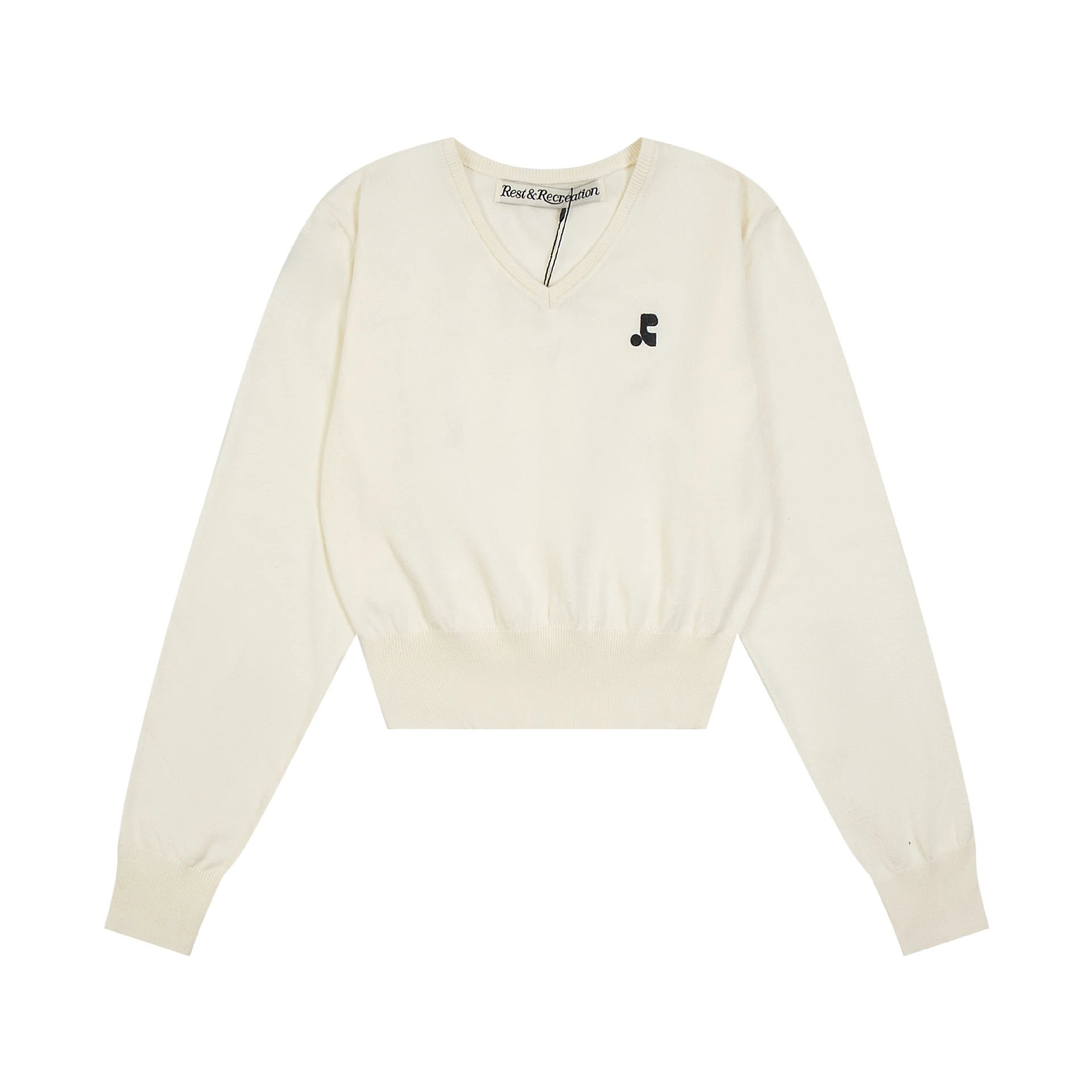 Rest & Recreation Stripe V-Neck Sweater Navy and White - 11