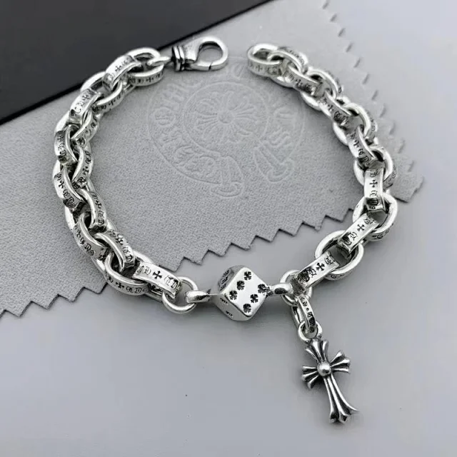 Chrome Hearts Jewelry Cross and Floral Chain Bracelet product detail image 3