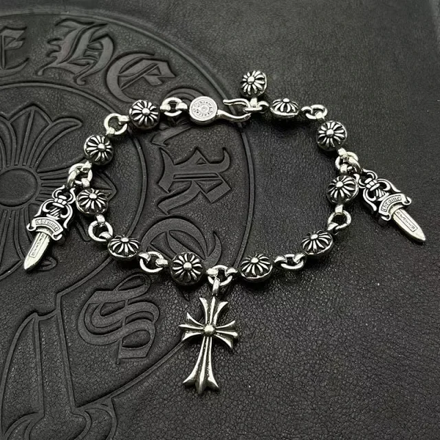 Chrome Hearts Jewelry Cross and Floral Chain Bracelet product detail image 5