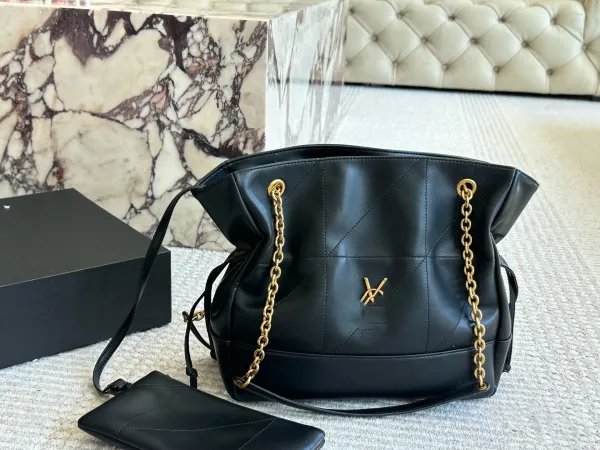 Saint Laurent Loulou Medium Quilted Leather Gray Shoulder Bag - 3