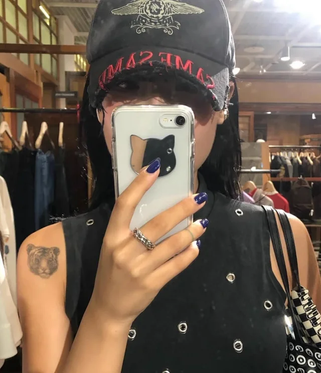 Martine Rose Hats Washed distressed embroidered baseball cap product detail image 12