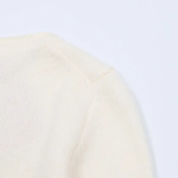 Maison Margiela Flower Embroidered Cream Cardigan - 11