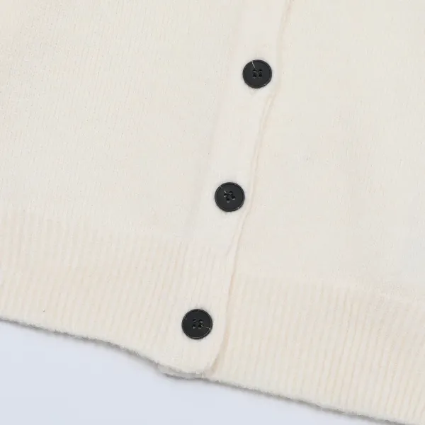 Maison Margiela Flower Embroidered Cream Cardigan - 12