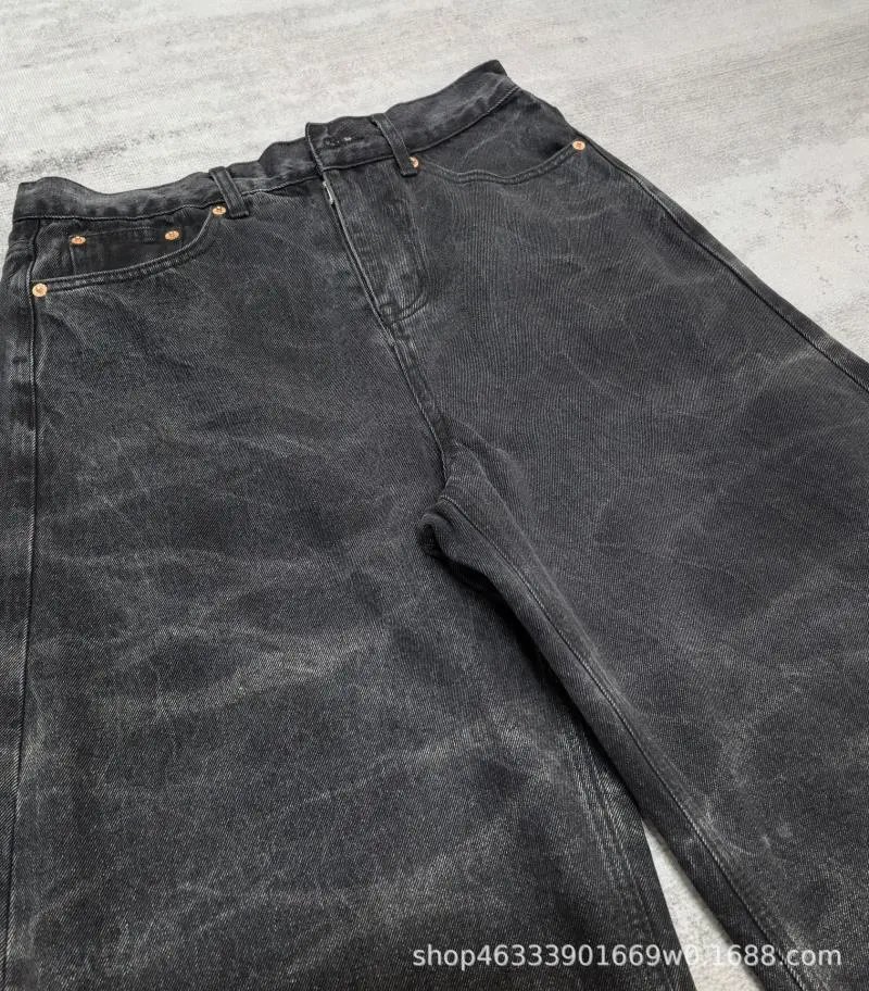 Gallery Dept. Distressed Wide-Leg Black Jeans - 6