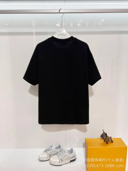 Gucci GCI Logo Embroidered Washed Denim Gray T-Shirt - 13