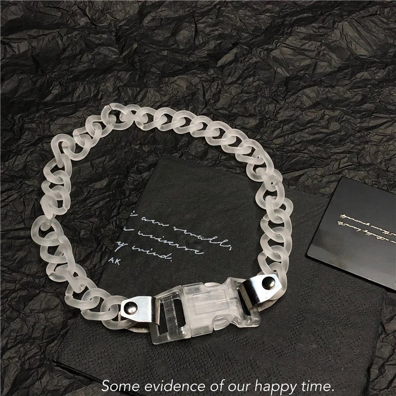 Transparent Acrylic Chain Clip Bracelet with Sculptural Bust Accessory - 13