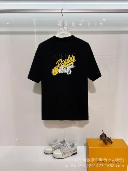 Loewe Anagram Multicolor Embroidered Black T-Shirt - 7