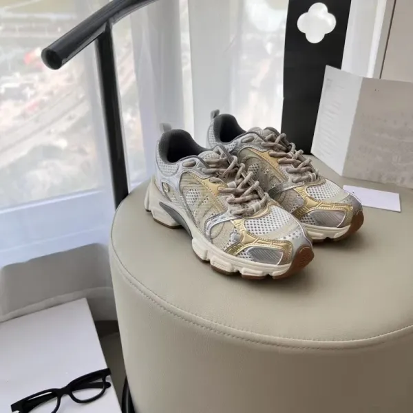 Off-White Diagonal Arrow Mesh Chunky Sneakers Beige Gold Multicolor - 28