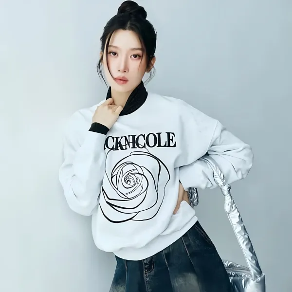 NickNicole Rose Graphic Hoodie White - 7
