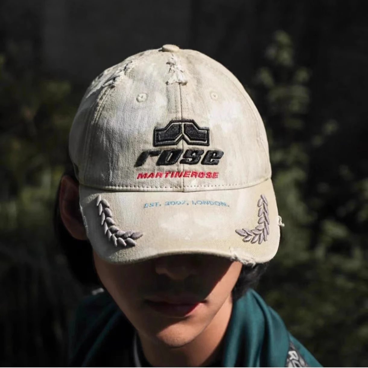 Martine Rose Distressed Beige Baseball Cap - 26