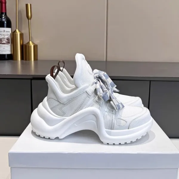 Louis Vuitton Archlight Sneakers White Green Check Scarf Detail Chunky Sneakers - 21