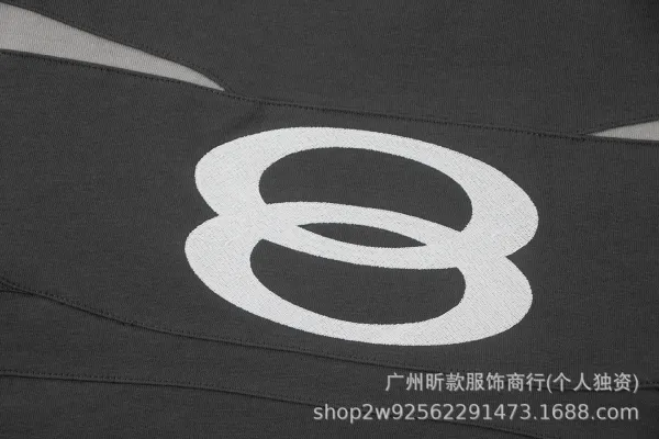 Wardrobe 8 Logo Panel T-Shirt Black - 10