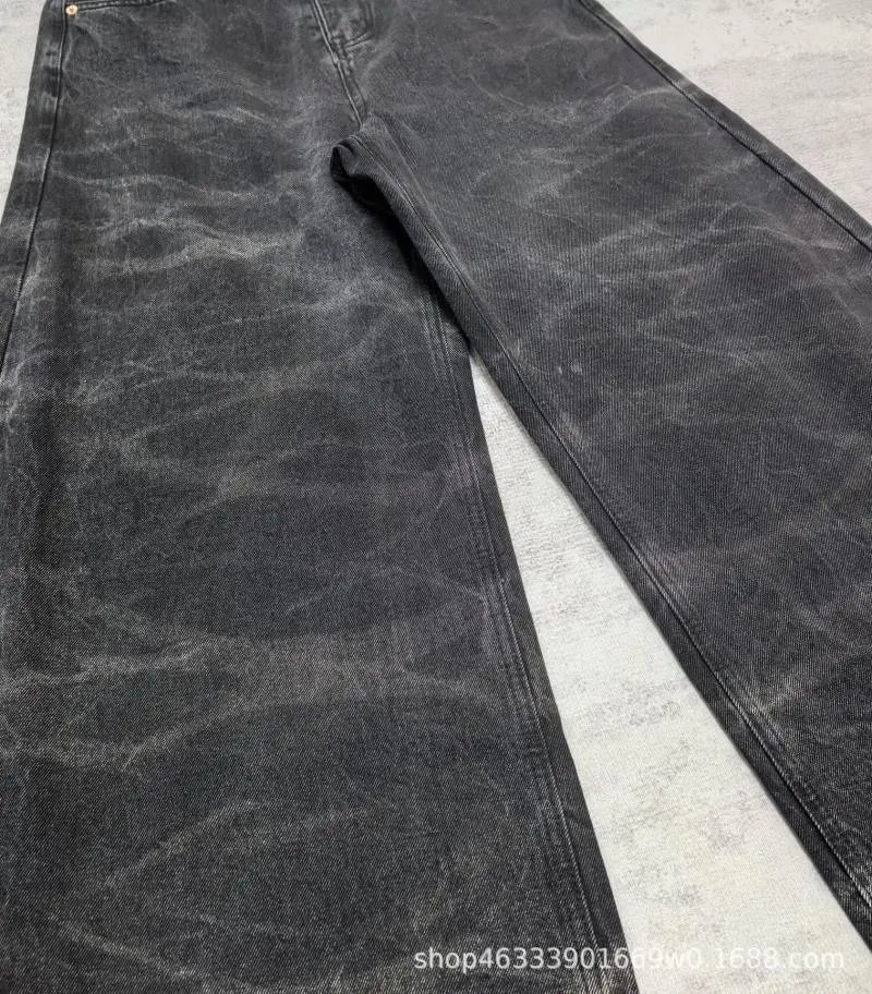 Gallery Dept. Distressed Wide-Leg Black Jeans - 8