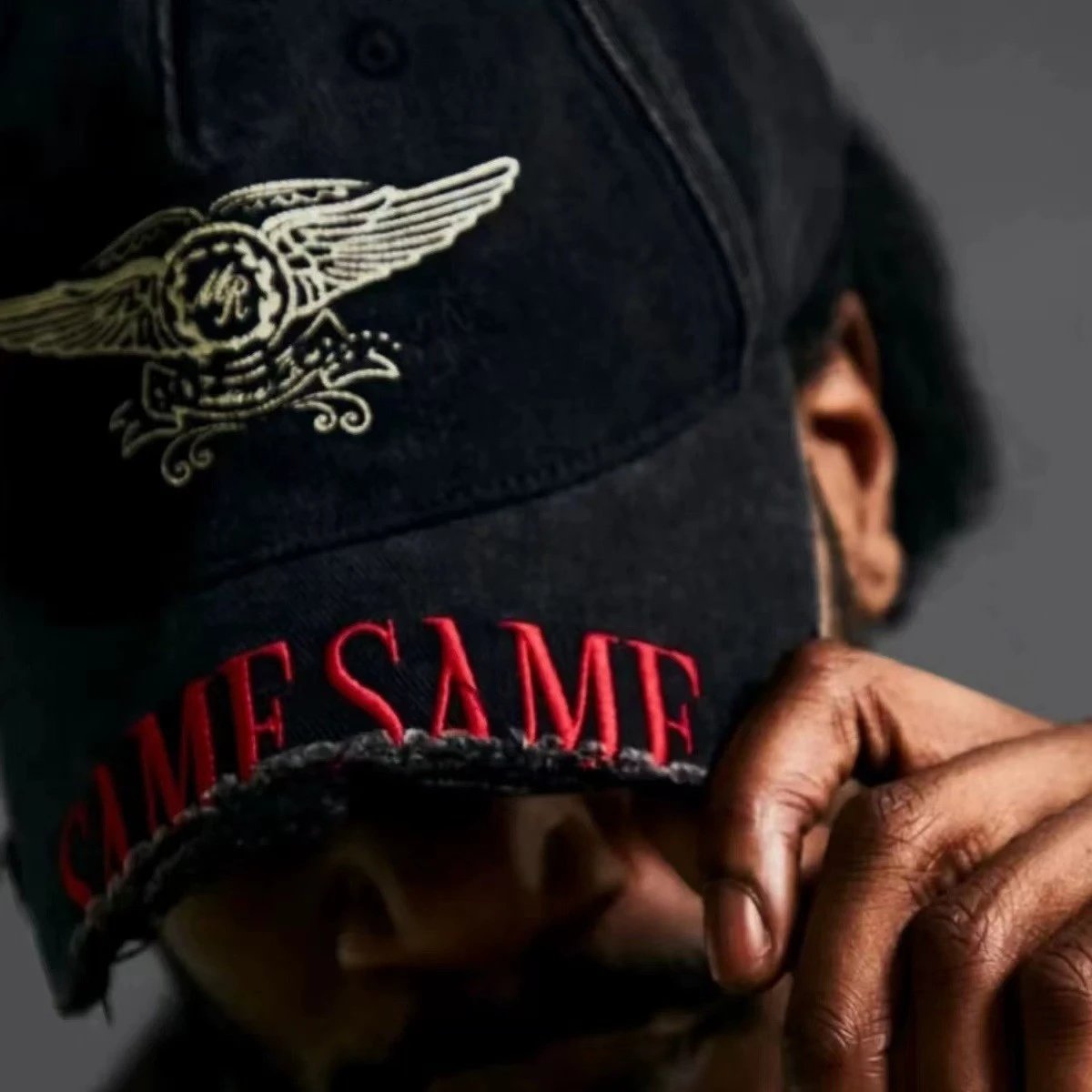 Martine Rose Hats Washed distressed embroidered baseball cap image 4