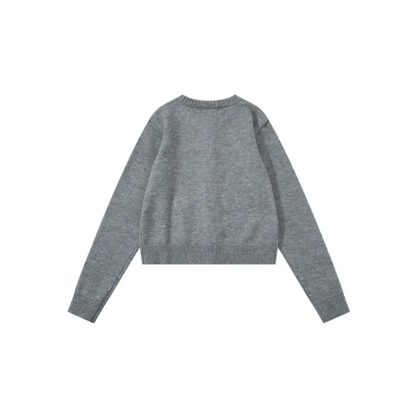 Mian Litt Olive Green Cropped Knit Cardigan - 7