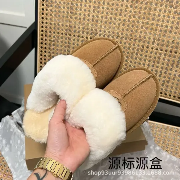 UGG Fluff Yeah Slide Beige Shearling Slippers - 5