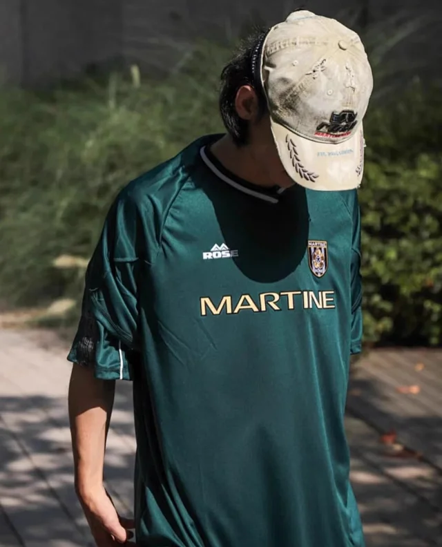 Martine Rose Hats Washed distressed embroidered baseball cap product detail image 13