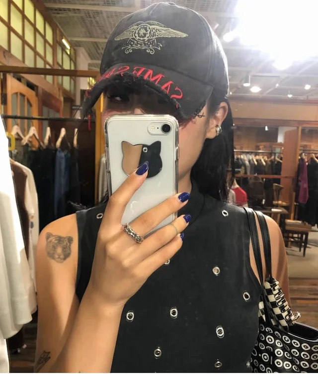 Martine Rose Hats Washed distressed embroidered baseball cap product detail image 17