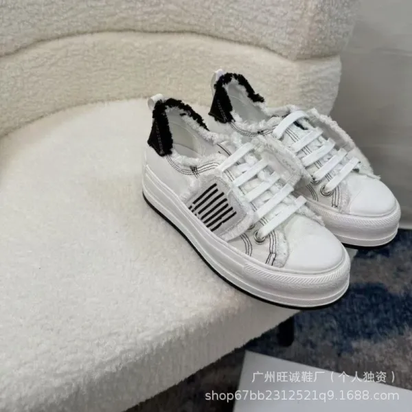 Off-White x Unknown Brand Deconstructed Canvas Sneakers Black/White - 7