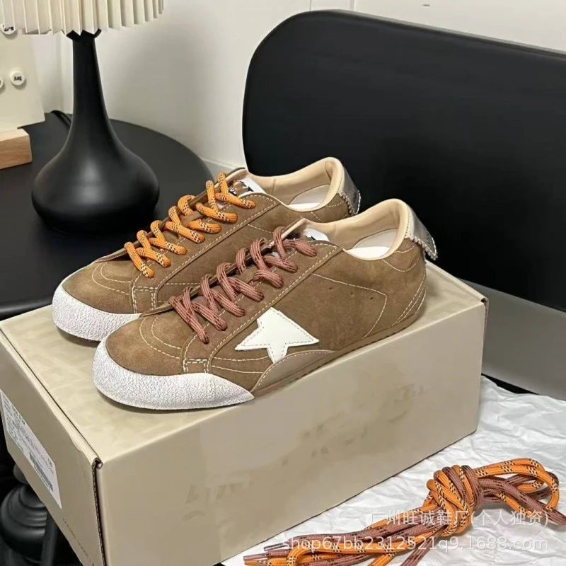 Golden Goose Superstar Pink Suede with Silver Star Sneakers - 10