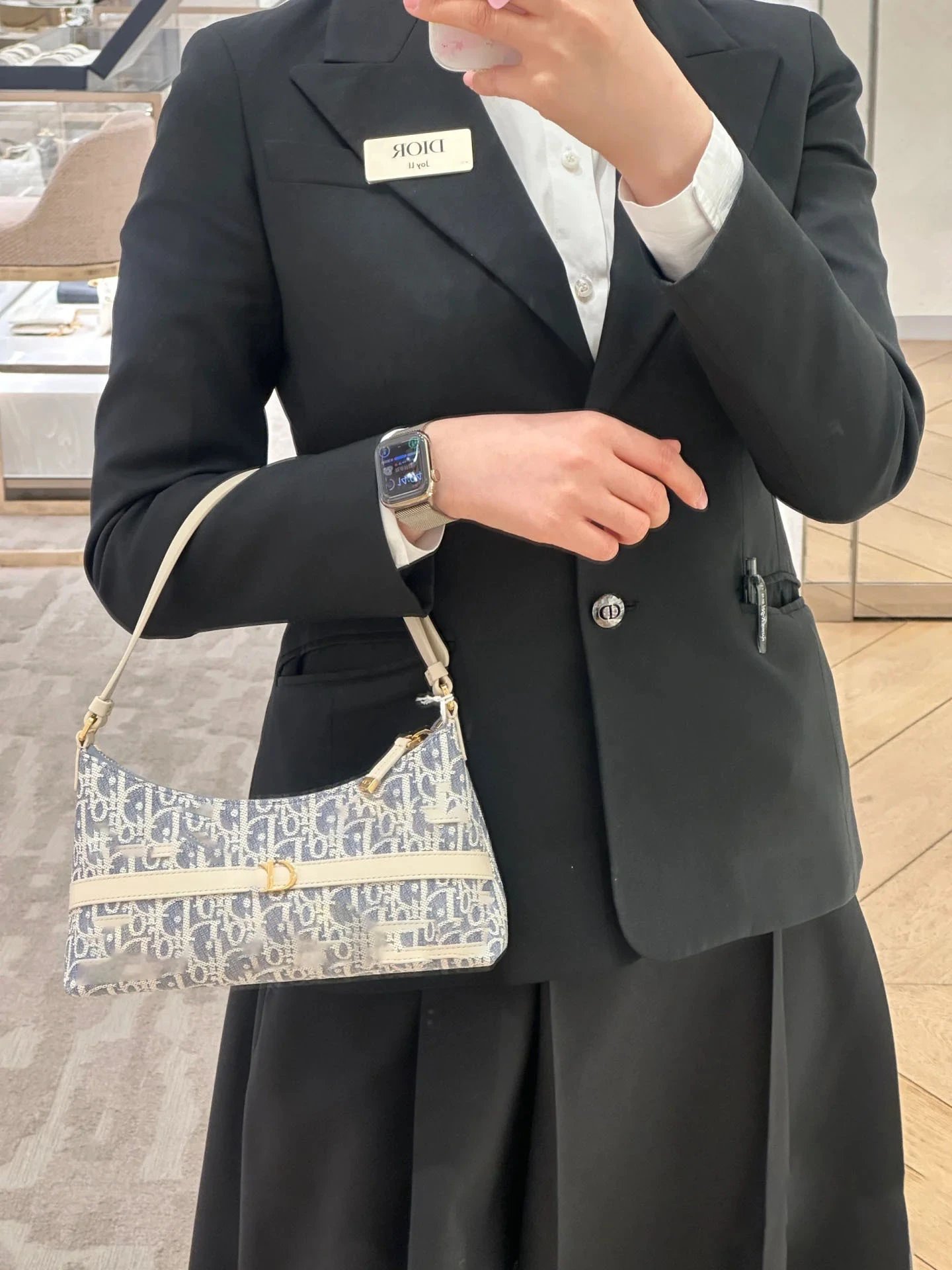 Dior Book Tote Mini Denim Oblique Blue Shoulder Bag - 3