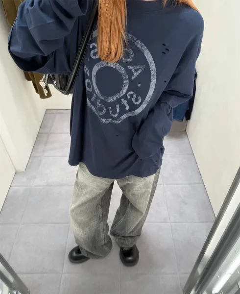 Gallery Dept. Distressed Logo T-Shirt Navy - 7